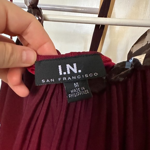 Ombre Red Beaded Halter Top - Picture 3 of 4